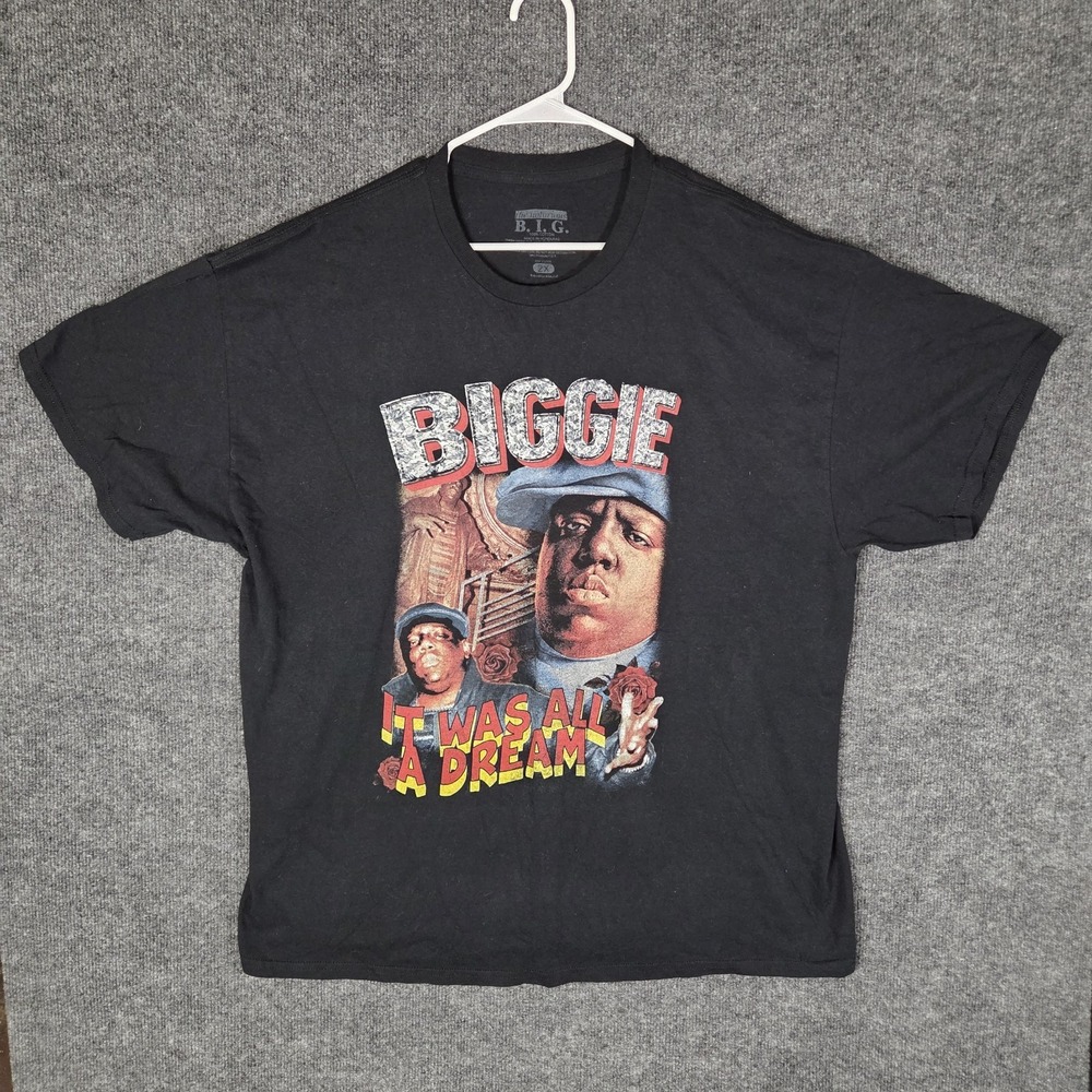 Biggie Smalls It Was All A Dream Graphic Rap TShirt Mens 2XL Notorious BIG Black